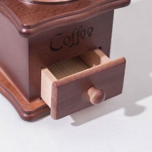 Кофемолка ручная «Тёмное дерево», 9,8x16,5 см