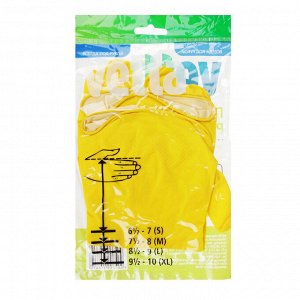 Перчатки резиновые размер L, желтые (Китай)