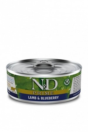 Корм влажный ND Cat PRIME Lamb & Blueberry / Ягнёнок с черникой 80г
