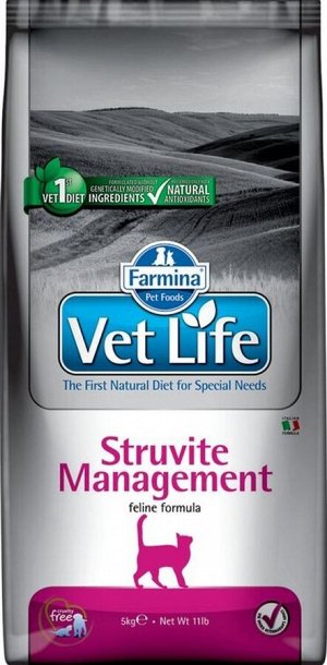 Корм Vet Life Cat Management Struvite, 5 kg/ для  для взрослых  кошек при проф-ки МКБ