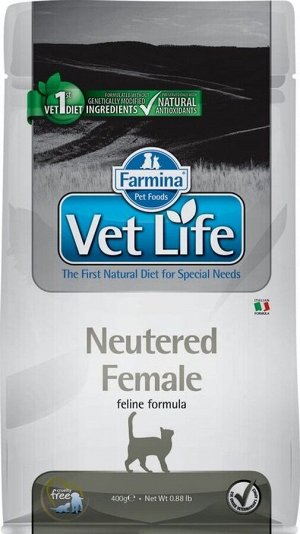 Корм Vet Life Cat Neutered Female 400g/ для взрослых  стерилизованных кошек