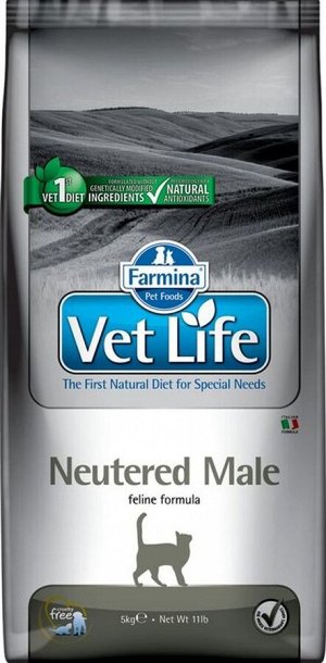 Корм Vet Life Cat Neutered Male 5 kg/ для взрослых  кастр. Котов