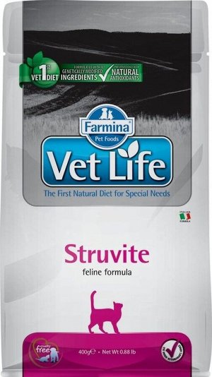 Корм Vet Life Cat Struvite 400g/ для кошек с мочекам. болезнью(струвиты)