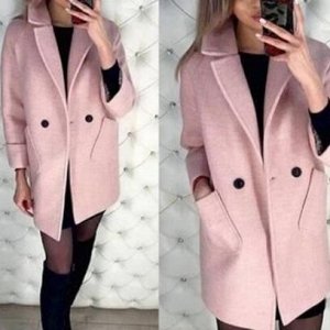 Пальто демисезонное розовое