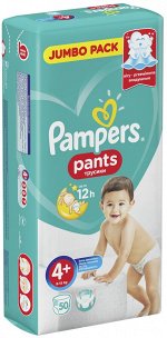 PAMPERS Подгузники-трусики Pants для мальчиков и девочек Maxi Plus (9-15 кг) Упаковка 50