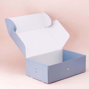 Коробка складная подарочная "HAPPY BIRTHDAY", blue (28х18,5х9,5 см)
