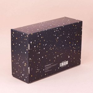 Коробка складная подарочная "HAPPY BIRTHDAY", black (28х18,5х9,5 см)