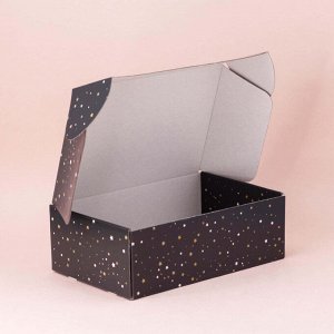 Коробка складная подарочная "HAPPY BIRTHDAY", black (28х18,5х9,5 см)
