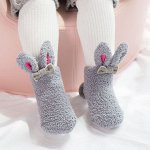 Носки детские утепленные в милом дизайне &quot;Ушки зайчика&quot;, цвет серый