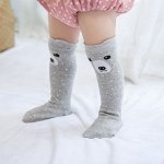 Гольфы детские в милом дизайне &quot;Мишка&quot;, цвет серый