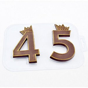 Форма для шоколада "Королевские Цифры 45", пластик