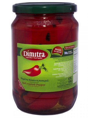 Перец красный печеный Флорина 670 гр Dimitra