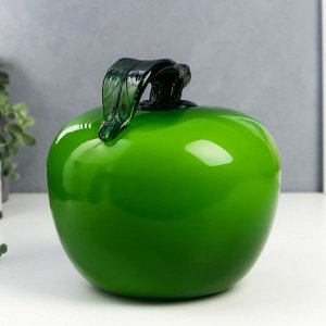 Сувенир стекло пресс-папье &quot;Зелёное яблоко&quot; под муранское стекло 18х20х20 см
