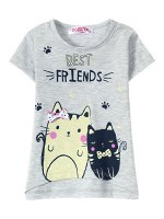 Футболки для девочек &quot;Best friends grey&quot;, цвет Серый