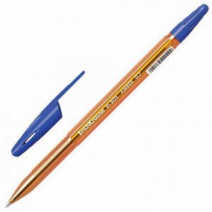 Ручка шариковая ERICH KRAUSE "R-301 Amber", СИНЯЯ, корпус тонированный оранжевый, узел 0,7 мм, линия письма 0,35 мм, 31058
