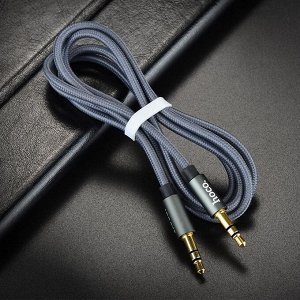 Аудио-кабель HOCO UPA03 Noble, AUX, 1 м, Metal Gray
