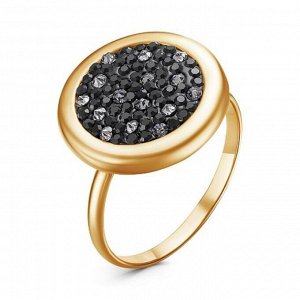 Кольцо "Метеорит", позолота, цвет чёрный, 20,5 размер