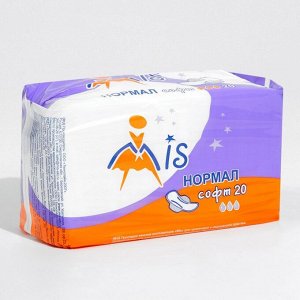 MiS Большая упаковка! Прокладки Нормал Софт 3 капли (225мм) 20 штук/упаковка!