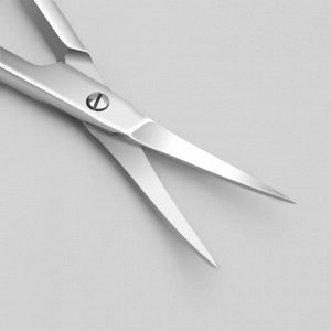 Ножницы маникюрные, загнутые, 9,5 см, на блистере, цвет серебристый, В-128-D-SH