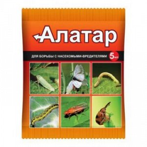 Алатар 5мл Содержит: КЭ, 50г/л циперметрина + 225г/л малатиона«Алатар» - универсальный препарат для защиты большинства садово-огородных культур от целого ряда вредителей.Норма расхода: 5мл/10л воды.Ал
