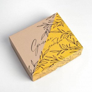Коробка для кондитерских изделий  «Сделано с любовью», 17 х 20 х 6 см