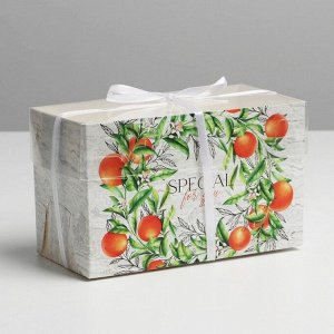 Коробка для капкейка «Апельсины», 16 х 8 х 10 см