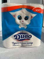 Бумага туалетная ДИВА(LOVA)  2-двухслойная 4шт -  ( БЕЛАЯ )