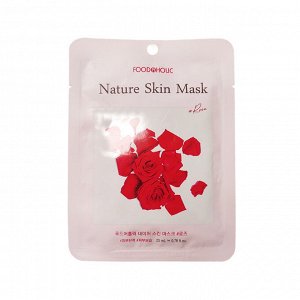 Тканевая маска для лица FOODAHOLIC ROSE с экстрактом лепестков Роз для всех типов кожи 23мл