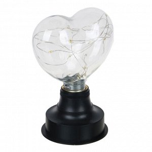 LADECOR Светильник в виде сердечка, 19,5х10,5х13,5 см, USB, металл, пластик