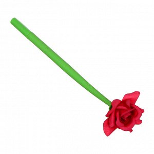 Ручка шариковая синяя, в форме розы, гибкий силиконовый корпус, 23,5см, 3 цв.бутона, пластик, пакет