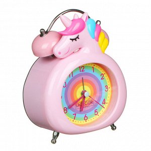 LADECOR CHRONO Часы-будильник в виде единорога, 14х10,8х6,5см, с подсветкой, 1хАА, пластик, 2 цвета