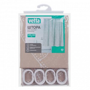 VETTA Шторка для ванной, с утяжелителем, полиэстер, 90 г/м2, 180x180см, "Перекресток", 4 дизайна