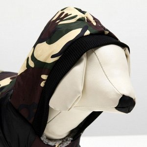 Комбинезон для собак на меховом подкладе с капюшоном, размер M
