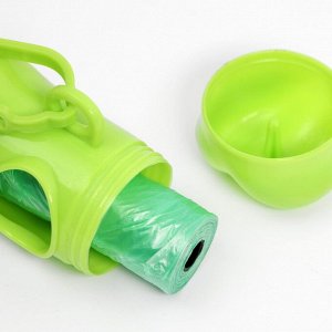 Контейнер-косточка с мешками для уборки (рулон 15 пакетов 29х21 см), зелёный