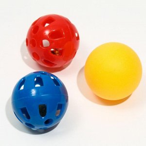 Игровой комплекс "Три шара" с креплением на 3 присосках, 54 х 9.5 х 4 см, голубой