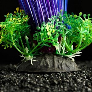 Растение искусственное аквариумное Пижон Аква, фиолетово-зелёное, 10 см