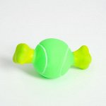 Игрушка пищащая &quot;Теннисная кость&quot; для собак, 10 x 5 см, зелёная