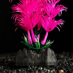 Растение искусственное аквариумное, 4 х 20 см, розово-белое