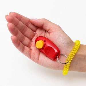 Кликер для дрессировки собак с браслетом на руку, красный