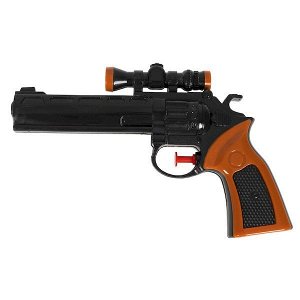 Водный пистолет Bondibon "Наше Лето", РАС 25x15x3 см, револьвер чёрный с прицелом.