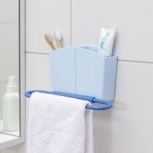 Держатель для ванных принадлежностей «Лассо», на липучке, 24,5x6,5x12 см, цвет МИКС