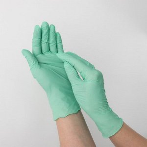 Перчатки нитриловые неопудренные A.D.M. «Стандарт», размер M, 100 шт/уп, 7гр, цвет зелёный