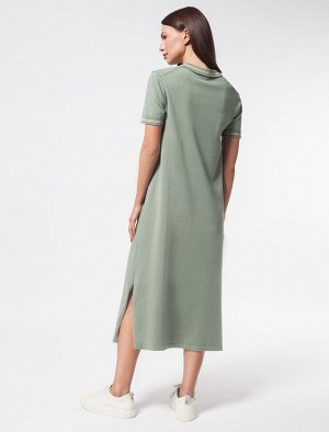 Платье-поло тонкой вязки из хлопка с вискозой
