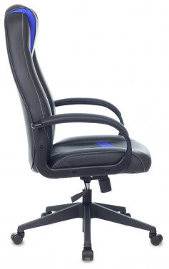 Кресло игровое Zombie 8 черный/синий эко.кожа крестовина пластик