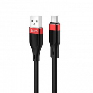 Кабель Hoco U72, microUSB - USB, 2.4 А, плоский, 1.2 м, белый