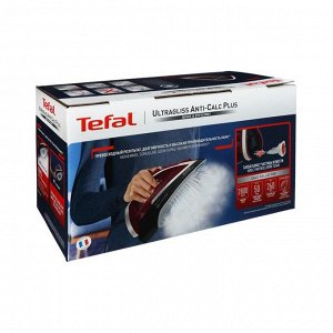 Утюг Tefal FV6833E0, 2800 Вт, металлокерамическая подошва, 50 г/мин, 260 мл, красный