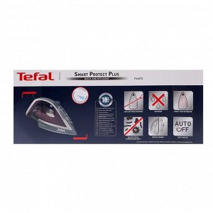 Утюг Tefal FV6870E0, 2800 Вт, металлокерамическая подошва, 40 г/мин, 260 мл, бордовый