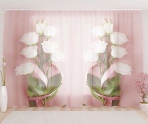 Фототюль Букетик белых роз