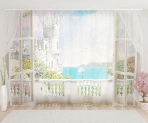 Фототюль Залив из балкона замка