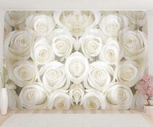 Фототюль Белые розы